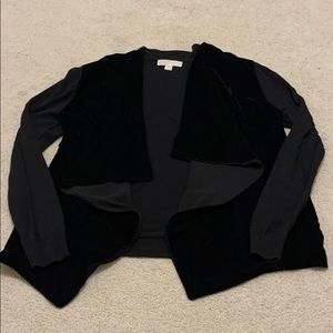 Velvet front sweater